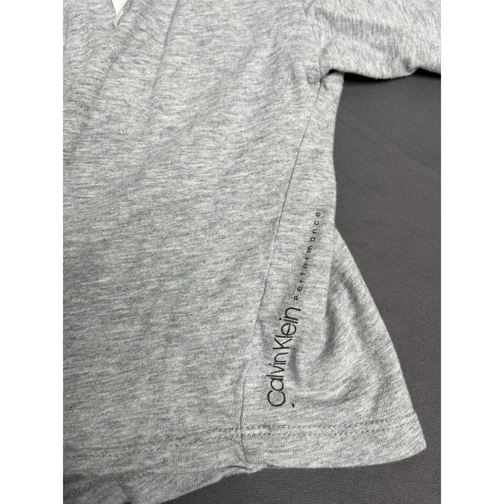 Calvin Klein Performance Sliced Logo Cropped Gray‎ Short Sleeve T-Shirt Womens M - Picture 8 of 10